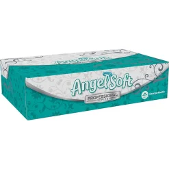Angel Soft Professional Series Facial Tissue, 2-Ply, White, Flat Box, 100 Sheets/Box, 1 Box/Pack (48580)
