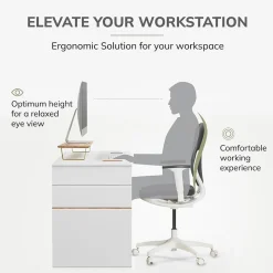Anji Mountain Mango Wood & Metal Monitor Stand, Up to 32