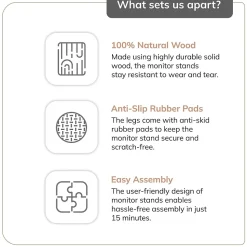 Anji Mountain Mango Wood & Metal Monitor Stand, Up to 32