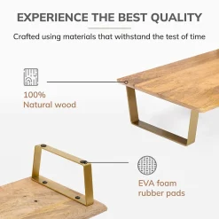 Anji Mountain Mango Wood & Metal Monitor Stand, Up to 32