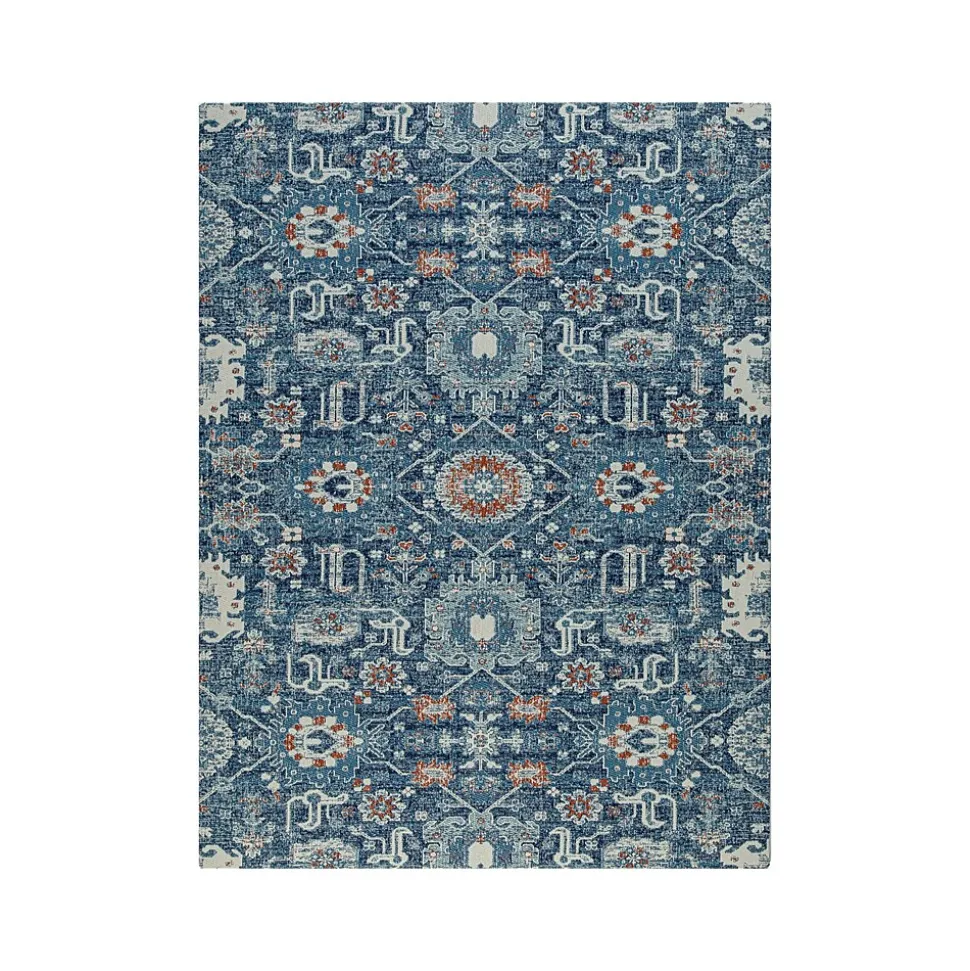 Anji Mountain Rug'd Alta Carpet & Hard Floor Chair Mat, 36" x 48", Blue/Ivory Polyester (AMB9033)