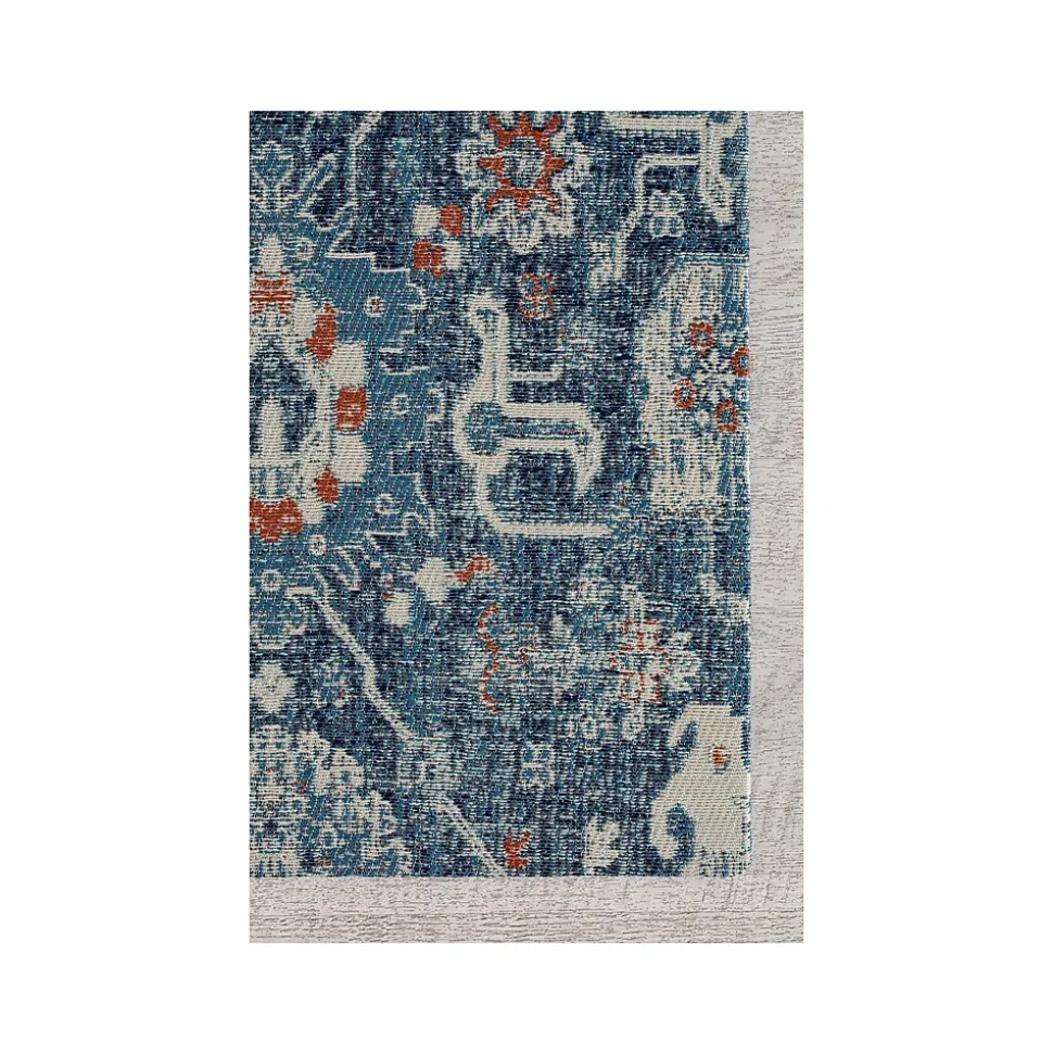 Anji Mountain Rug'd Alta Carpet & Hard Floor Chair Mat, 36" x 48", Blue/Ivory Polyester (AMB9033)