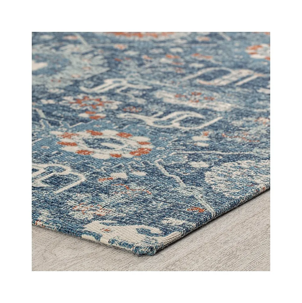 Anji Mountain Rug'd Alta Carpet & Hard Floor Chair Mat, 36" x 48", Blue/Ivory Polyester (AMB9033)