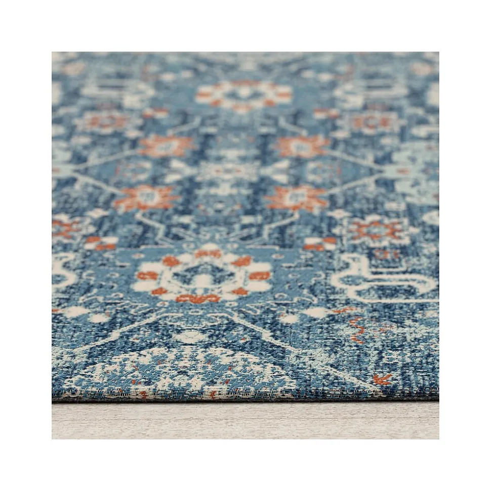 Anji Mountain Rug'd Alta Carpet & Hard Floor Chair Mat, 36" x 48", Blue/Ivory Polyester (AMB9033)