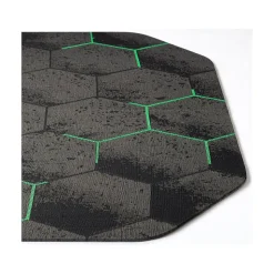 Anji Mountain Rug'd Kaleidoscope Carpet & Hard Floor Chair Mat, 36" x 48", Gray/Green (AMB9110)