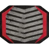 Anji Mountain Rug'd Prizm Red Carpet & Hard Floor Chair Mat, 36" x 48", Gray/Red (AMB9107)