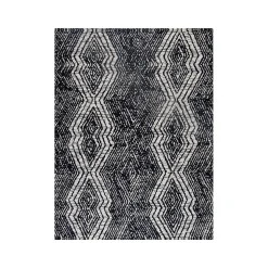 Anji Mountain Rug'd Smiljan Carpet & Hard Floor Chair Mat, 36" x 48", Black/White Polyester (AMB9022)