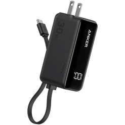 Anker Fusion Built-in USB-C 3-in-1 Power Bank, 5000 mAh, Black (A1636H11)