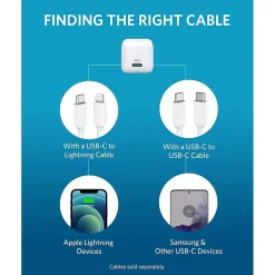 Anker PowerPort PD Nano 20W USB-C Wall Charger, White (6810029)