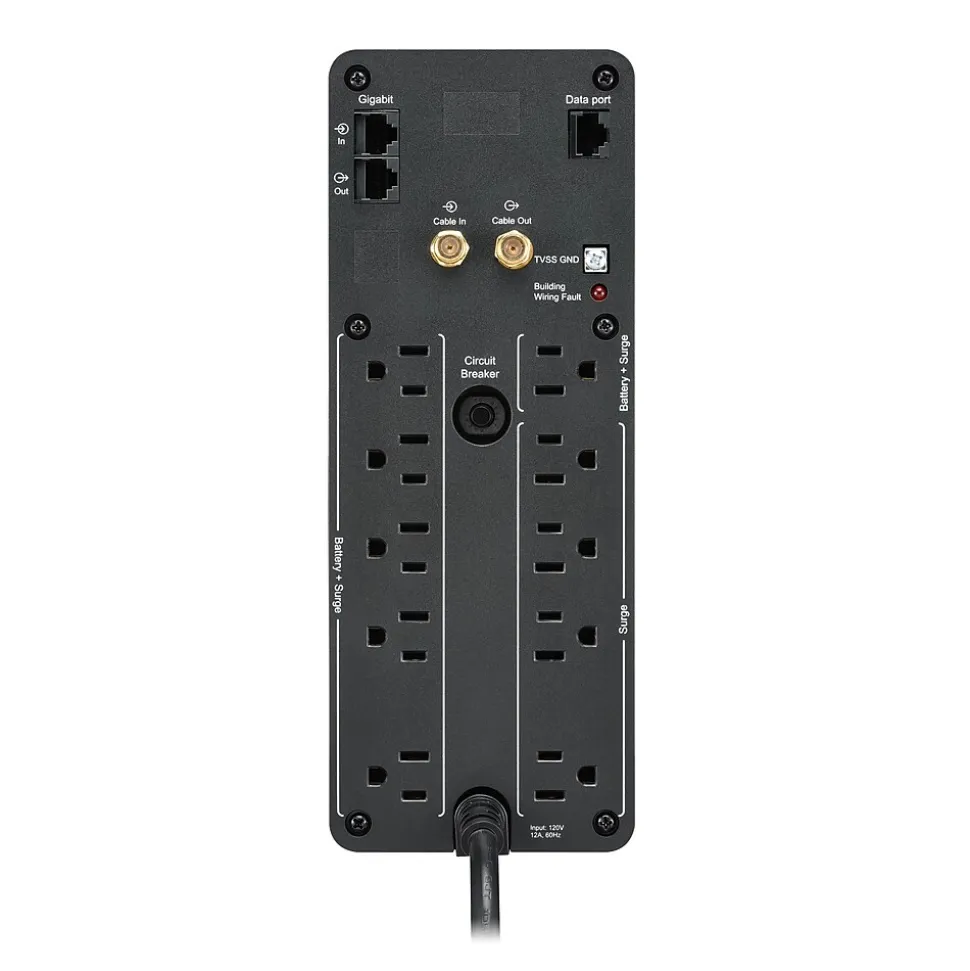 APC Back-UPS Pro 1500VA Battery Backup and Surge Protector, 10-Outlets, Black (BR1500MS2)