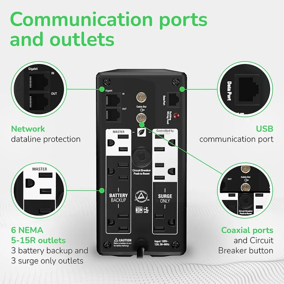 APC Power-Saving Back-UPS Pro 700VA Battery Backup , 6-Outlets, Black (BR700G)