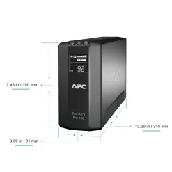 APC Power-Saving Back-UPS Pro 700VA Battery Backup , 6-Outlets, Black (BR700G)