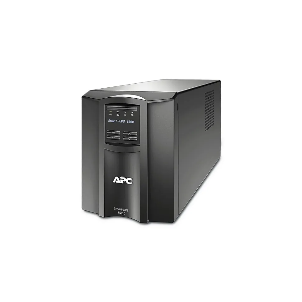 APC Smart-UPS, Line Interactive, 1500VA, Tower, 120V, 8x NEMA 5-15R outlets, SmartConnect Port+SmartSlot, AVR, LCD (SMT1500C)