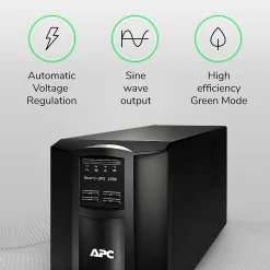 APC Smart-UPS, Line Interactive, 1500VA, Tower, 120V, 8x NEMA 5-15R outlets, SmartConnect Port+SmartSlot, AVR, LCD (SMT1500C)