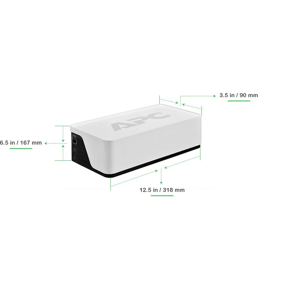 APC UPS Battery Backup, 900VA UPS with 6 Backup Battery Outlets, USB Type-C, White (BE900G3)