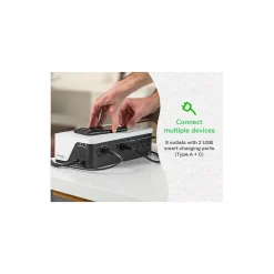 APC UPS Battery Backup, 1050VA UPS with 6 Backup Battery Outlets, USB Type-C, White (BE1050G3)