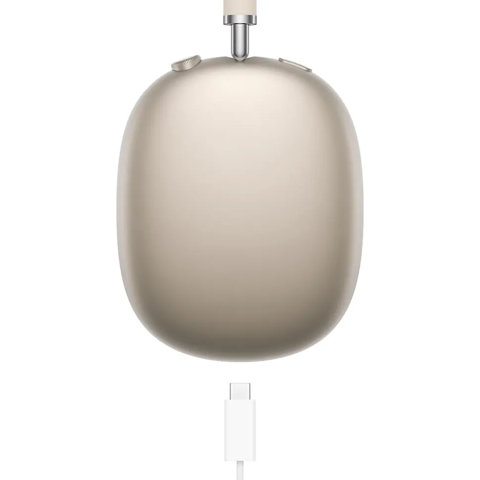 Apple AirPods Max Wireless Active Noise Canceling Over-Ear Headset, USB-C, Bluetooth, Starlight (MWW53AM/A)