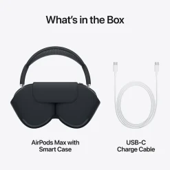 Apple AirPods Max Wireless Active Noise Canceling Over-Ear Headset, USB-C, Bluetooth, Blue (MWW63AM/A)