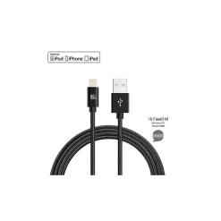 Apple Certified Durable Lightning Cable for iPhone/iPad, 10-ft, Black (LGHTMFI10FT-BLK)
