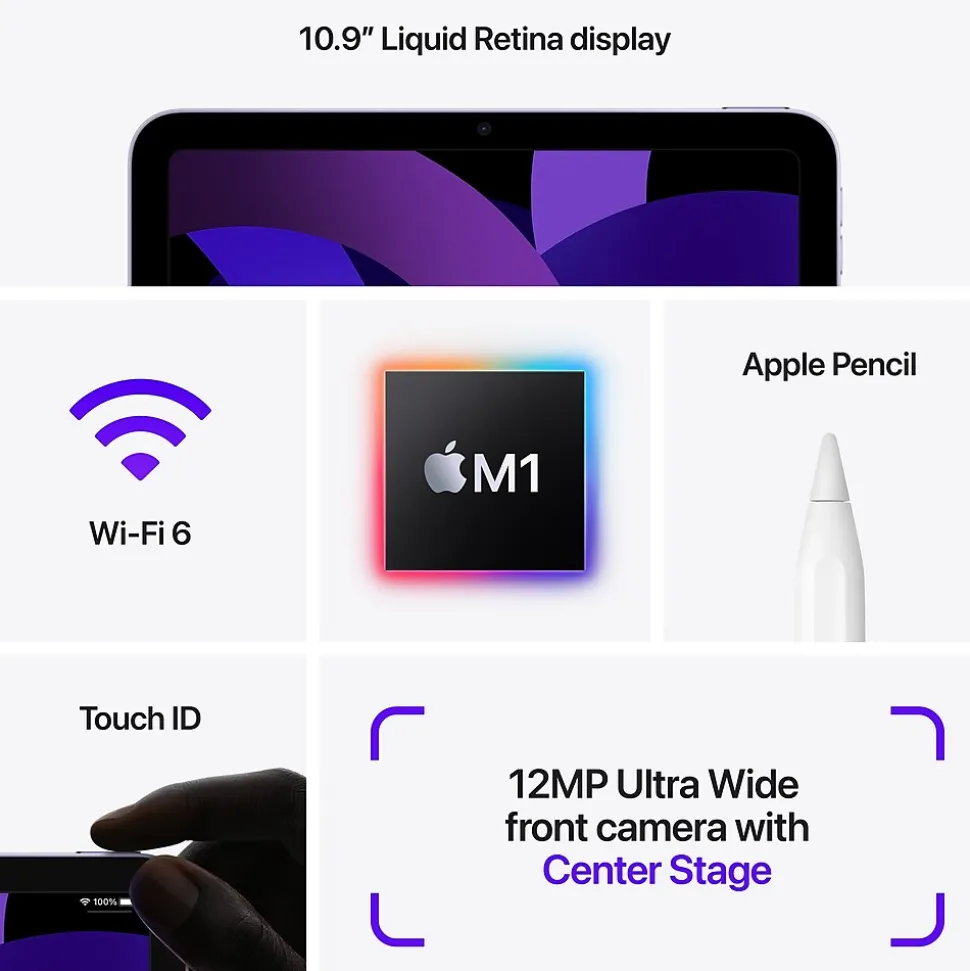 Apple iPad Air 10.9" Tablet, 64GB, WiFi, 5th Generation, Space Gray (MM9C3LL/A)