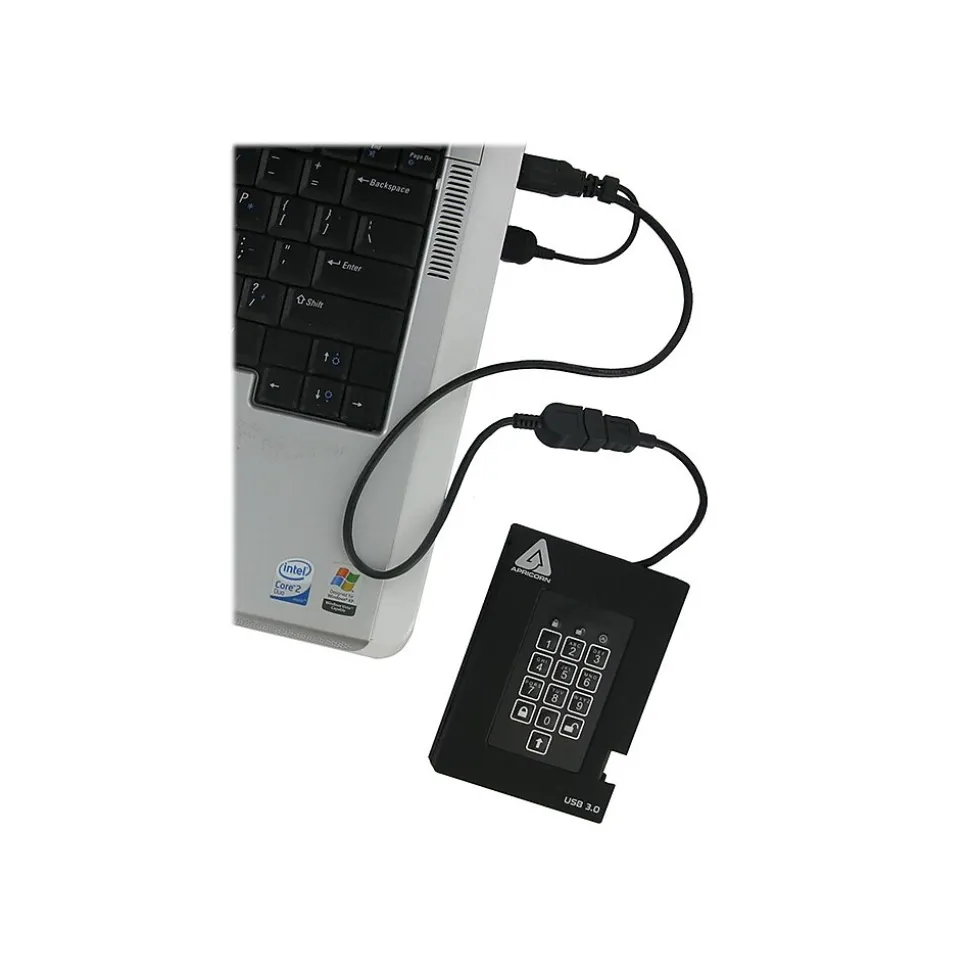 Apricorn Aegis Fortress 2TB USB 3.0 External Hard Drive, Black (A25-3PL256-2000F)