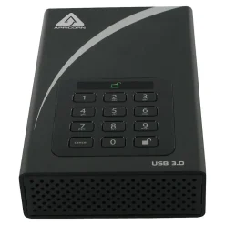 Apricorn Aegis Padlock 4TB USB 3.0 External Hard Drive, Black and White (ADT-3PL256-4000)