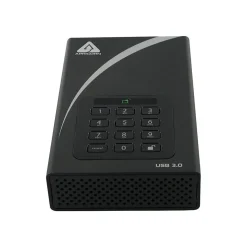 Apricorn Aegis Padlock 6TB USB 3.0 External Hard Drive, Black/White (ADT-3PL256-6000)