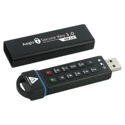 Apricorn Aegis Secure Key 120GB USB 3.0 Type A Flash Drive, Black (ASK3-120GB)