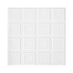 Armstrong TINCRAFT Tegular Edge Ceiling Tile, 24" x 24", White, 8/Carton (BP8009A)