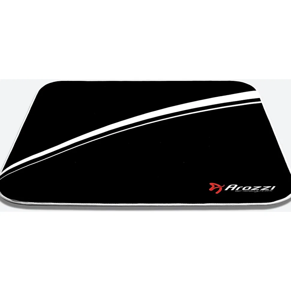 Arozzi Chair Mat, 45.7" x 45.7", Low-Pile, Black/White (AROZZI-FLOORMAT-WT)