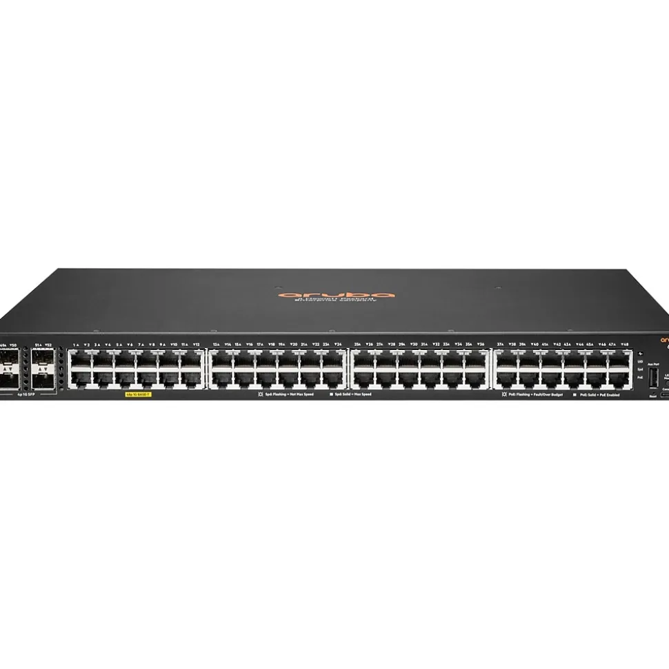 Aruba CX 6000 48-Port Gigabit Ethernet Managed Switch, Black (R8N85A#ABA)