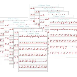 Ashley Productions® Smart Poly® PosterMat Pals® Space Savers D'Nealian Cursive, 13" x 9.5", Pack of 10 (ASH97010)