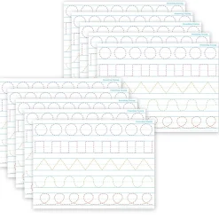 Ashley Productions® Smart Poly® PosterMat Pals® Prewriting Tracing, 13" x 9.5", Pack of 10 (ASH97017)