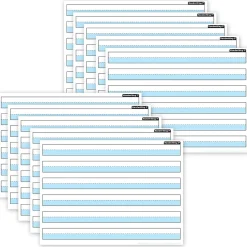 Ashley Productions® Smart Poly® PosterMat Pals® Handwriting, 1" Ruling, Blue, 13" x 9.5", Pack of 10 (ASH97015)
