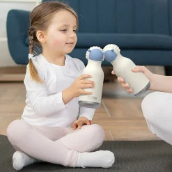 ASOBU Bestie Bottle Sheep Vacuum Insulated Stainless Steel Water Bottle with Reusable Flexi Straw, 16 oz., White (SBV44SH)