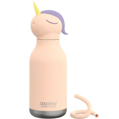 ASOBU Bestie Bottle Unicorn Stainless Steel Vacuum Insulated Water Bottle, 16 oz., Pink (ADNASBV44UN)