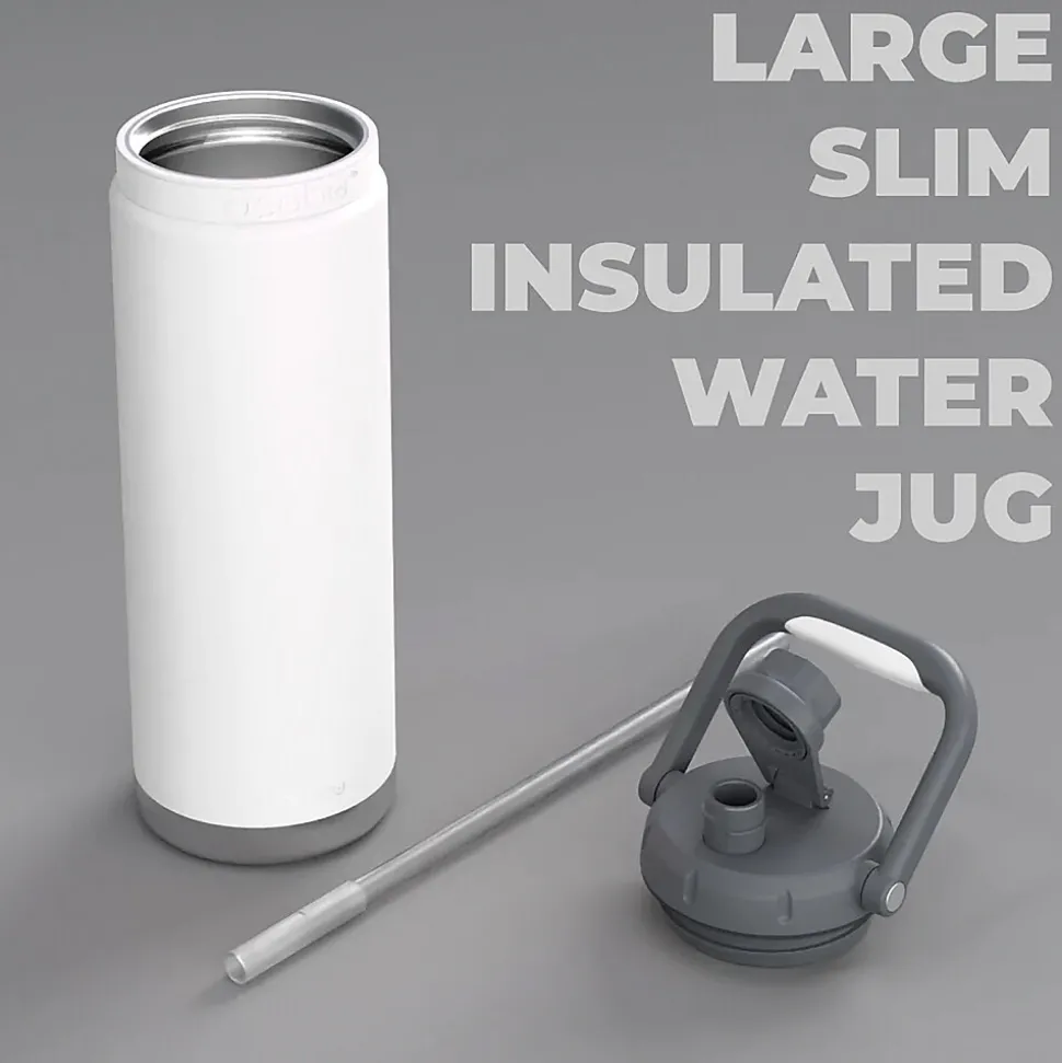 ASOBU Canyon Stainless Steel Vacuum Insulated Water Bottle, 50 oz., White (ADNATMF7W)