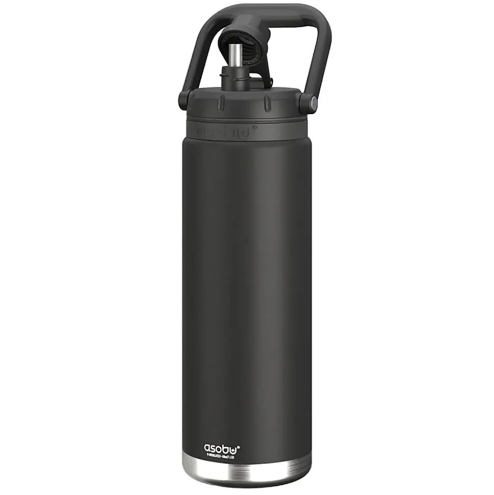 ASOBU Canyon Stainless Steel Vacuum Insulated Water Bottle, 50 oz., Black (ADNATMF7BK)