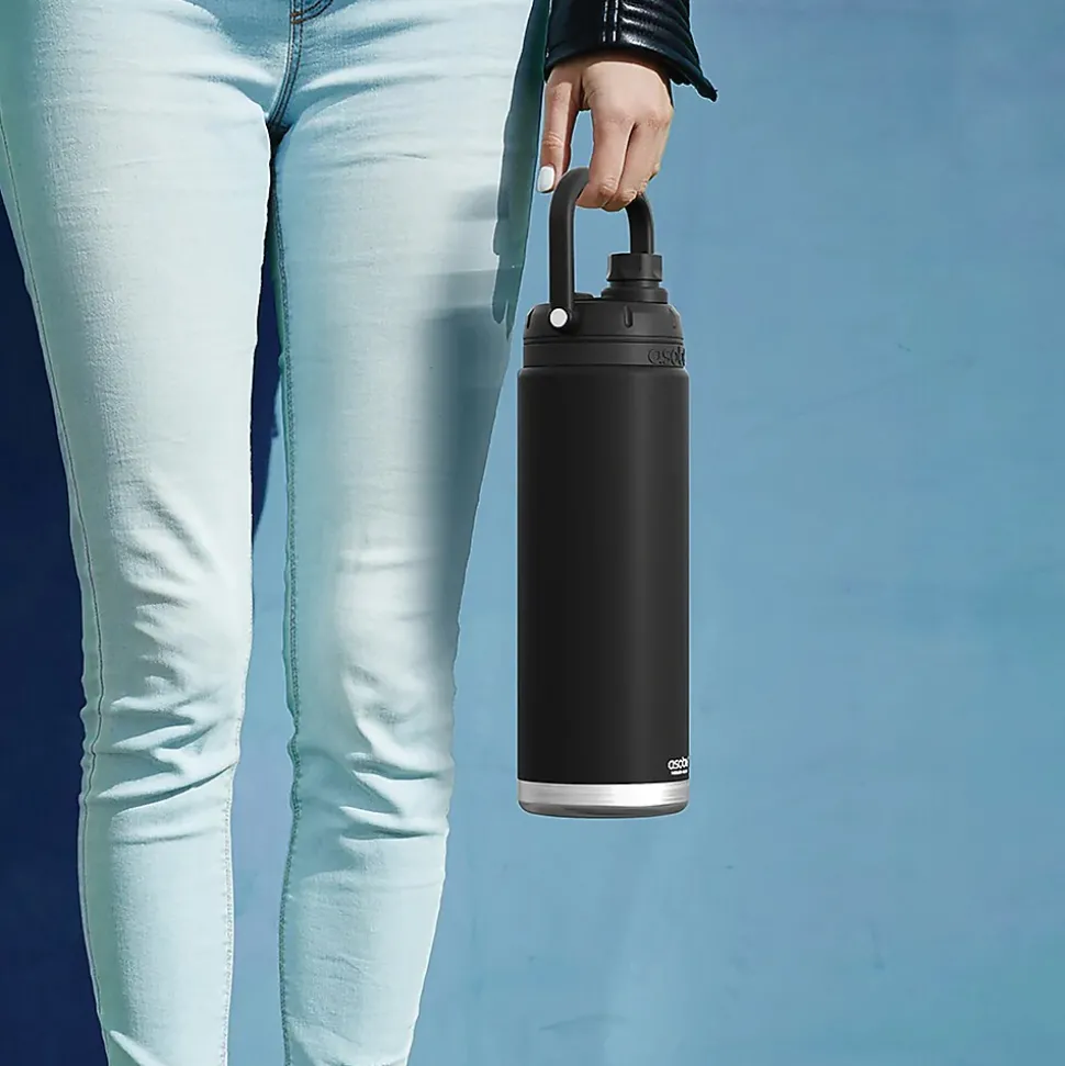 ASOBU Canyon Stainless Steel Vacuum Insulated Water Bottle, 50 oz., Black (ADNATMF7BK)
