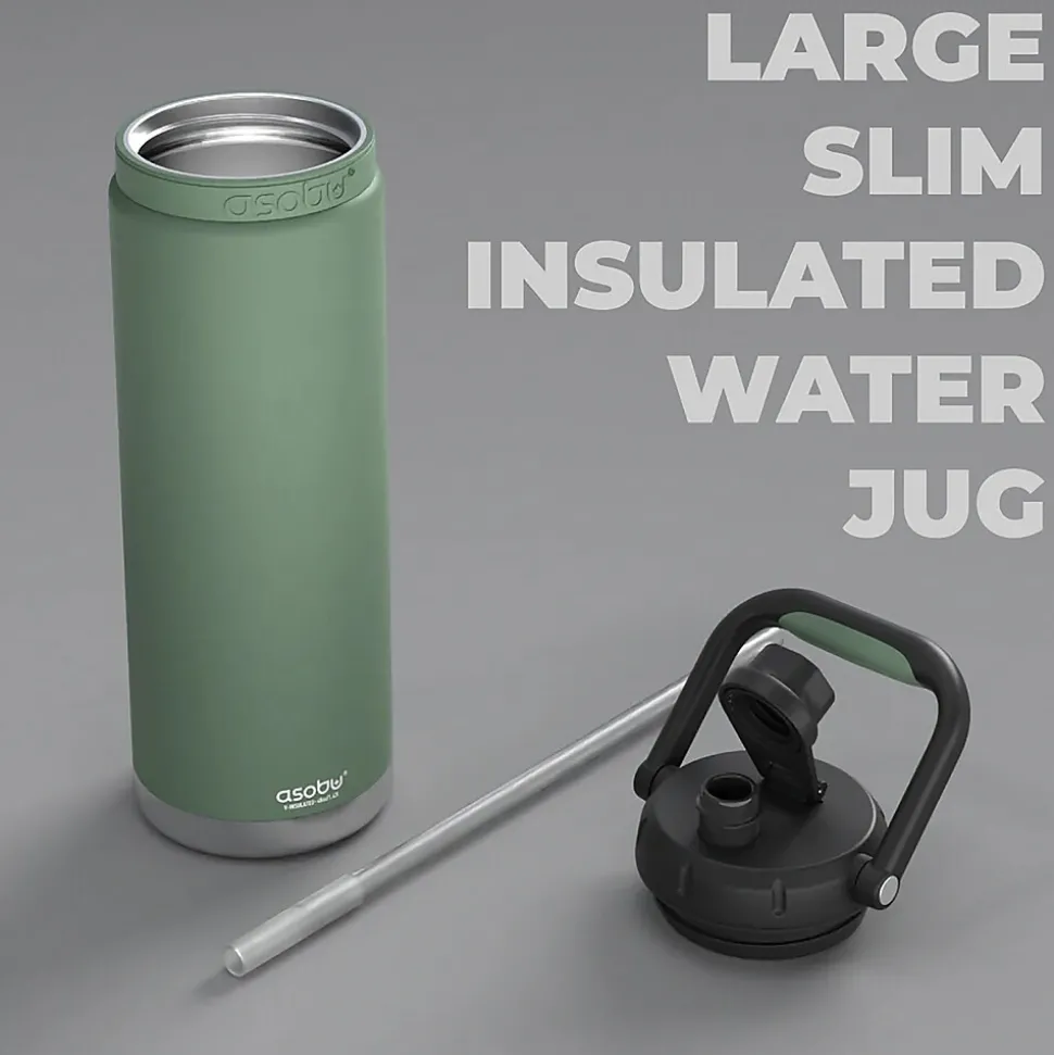 ASOBU Canyon Stainless Steel Vacuum Insulated Water Bottle, 50 oz., Green (ADNATMF7G)