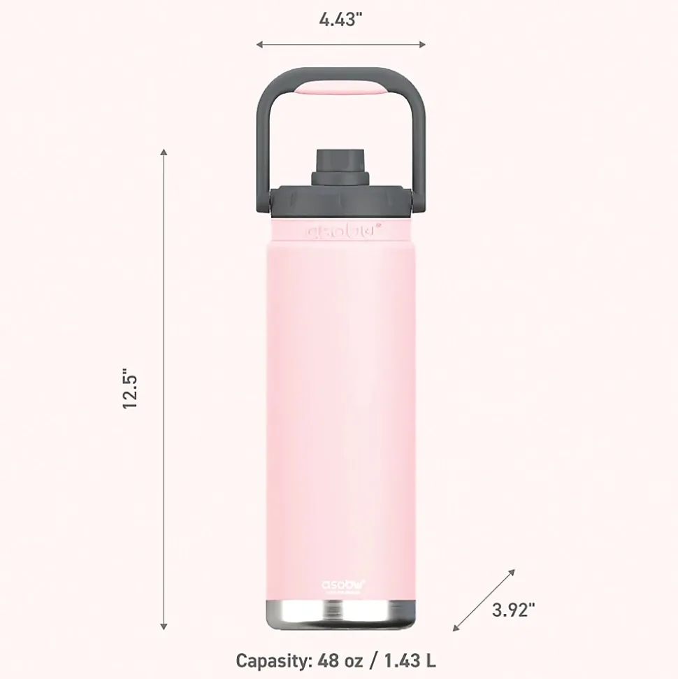 ASOBU Canyon Stainless Steel Vacuum Insulated Water Bottle, 50 oz., Pink (ADNATMF7P)
