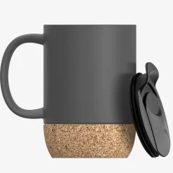 ASOBU Ceramic Travel Mug with Cork Base, 12 oz., Gray (SM50GREY)