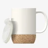 ASOBU Ceramic Travel Mug with Cork Base, 12 oz., White (SM50W)
