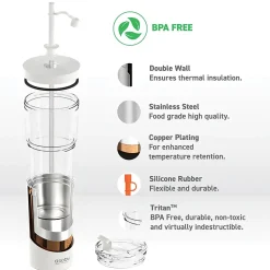 ASOBU Marina See-Through Triton Tumbler with Flexible Straw, 28 oz., White (ICT400)