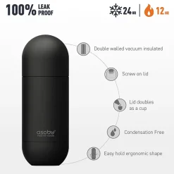 ASOBU Orb Stainless Steel Vacuum Insulated Water Bottle, 14 oz., Pastel Mint (ADNASBV30PM)