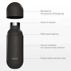 ASOBU Orb Stainless Steel Vacuum Insulated Water Bottle, 14 oz., Pastel Purple (ADNASBV30PP)
