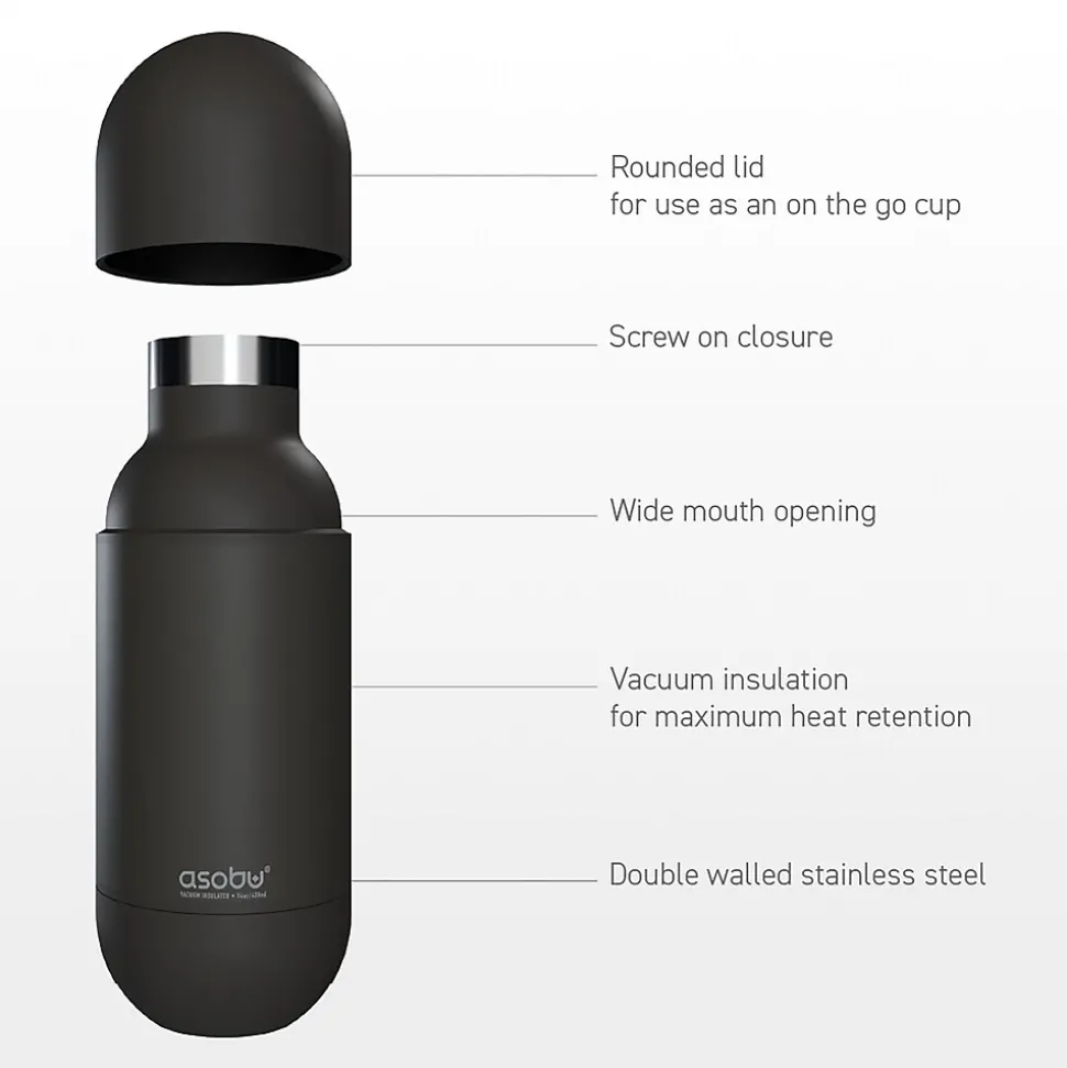 ASOBU Orb Stainless Steel Vacuum Insulated Water Bottle, 14 oz., Pastel Teal (ADNASBV30PT)