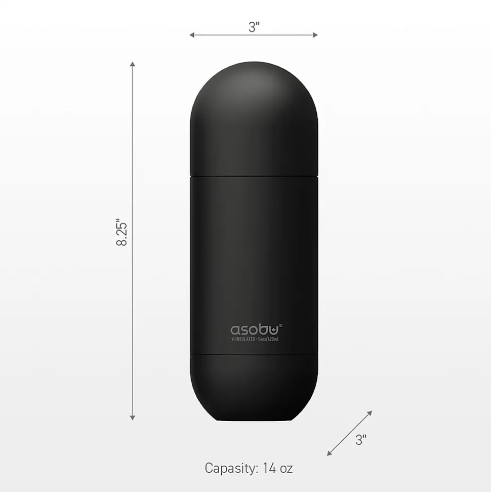 ASOBU Orb Stainless Steel Vacuum Insulated Water Bottle, 14 oz., Pastel Teal (ADNASBV30PT)