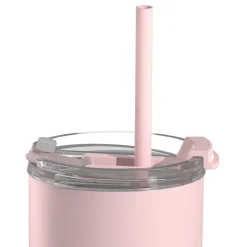 ASOBU 20-Ounce Aquilina Double-Wall-Insulated Stainless Steel Tumbler with Straw, Pink (NA-BF23P)