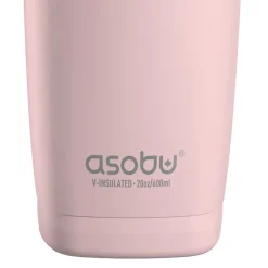 ASOBU 20-Ounce Aquilina Double-Wall-Insulated Stainless Steel Tumbler with Straw, Pink (NA-BF23P)